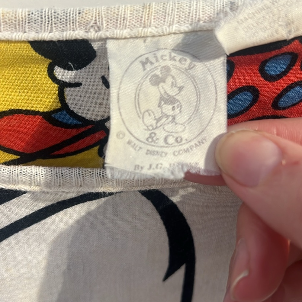 Vintage Mickey and Minnie Reversible Mouse Quilt Sweater Primary Color - Picture 8 of 14
